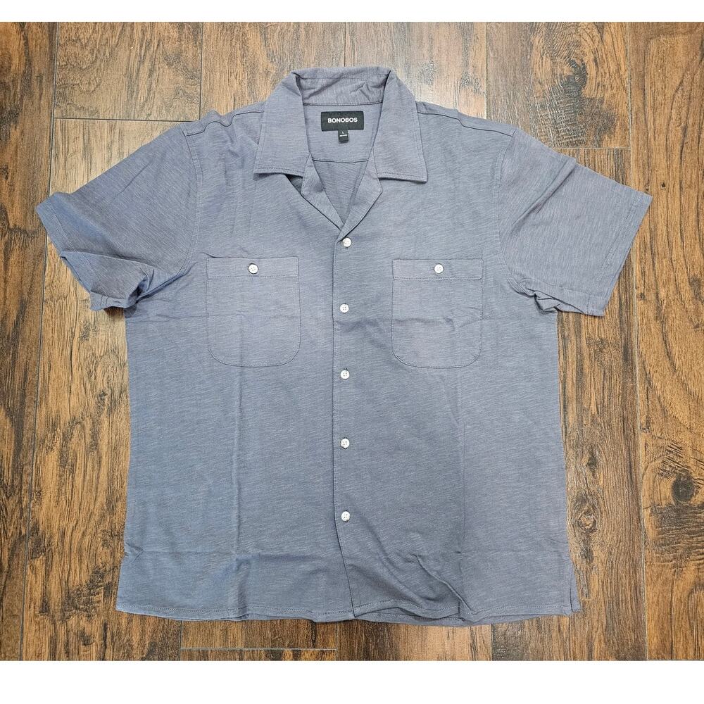 Bonobos Garment Dyed Lightweight Button Up - Men's Large Gray